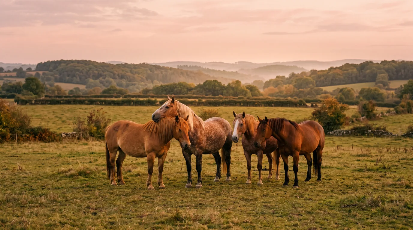 Les chevaux du Écuries de Gigondas en liberté, Haute-Vienne